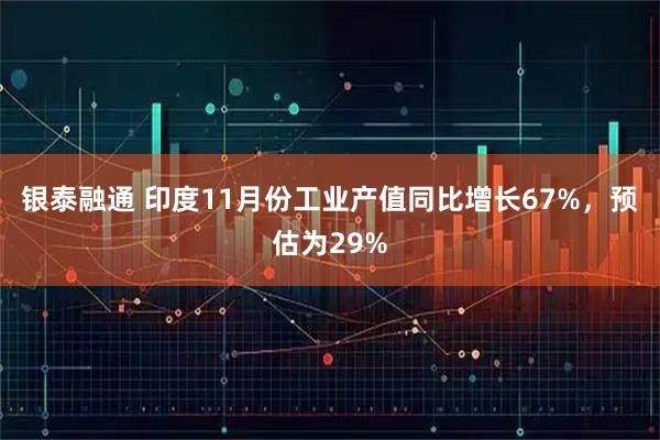 银泰融通 印度11月份工业产值同比增长67%，预估为29%